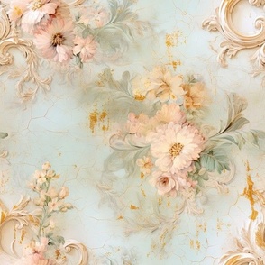 shabby rococo dusty pink floral 