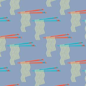 Flying chopsticks with noodles (light blue medium)