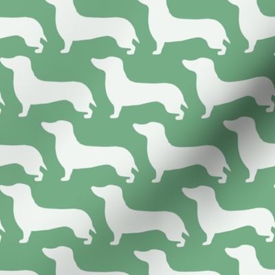 medium - Dachshunds - Sausage dog - white and Jade Mint green - Weiner Wiener dogs pets pet cute simple silhouette