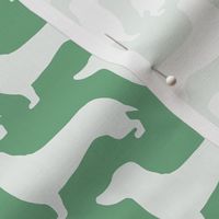 medium - Dachshunds - Sausage dog - white and Jade Mint green - Weiner Wiener dogs pets pet cute simple silhouette