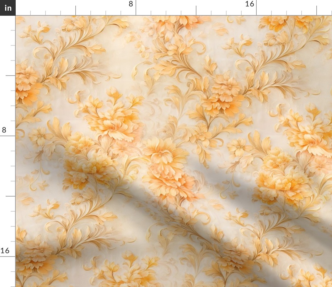 orange shabby rococo