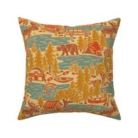 North Country Summer - 12" large - autumn gold and rust 