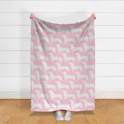 extra large - Dachshunds - Sausage dog - white and light baby pink - Weiner Wiener dogs pets pet cute simple silhouette