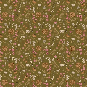 VINTAGE FLORALS_GREEN AND PINK