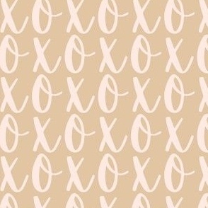 XOXO in gold and soft pink