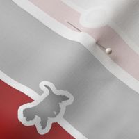 West Highland White Terrier Bead Chain - red silver