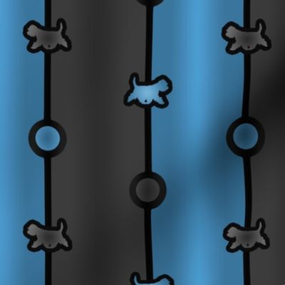 West Highland White Terrier Bead Chain - blue black