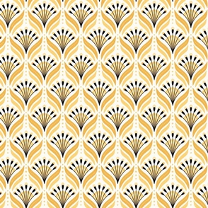 Med // Blooms over Blooms - Scandi Florals in Gold yellow 