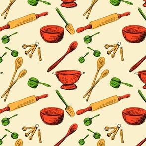 Retro Kitchen Gadgets Pattern