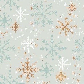 snowflakes mint 8in