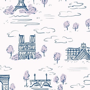 Paris toile lavender 