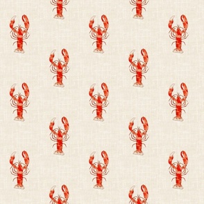 Red Lobster on Linen, Faux Texture