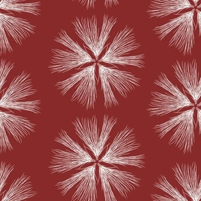 Jumbo Pine Needle Pinwheel Stripes in Crimson Red 