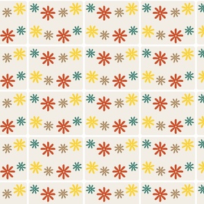 Wide Multicolor Daisy tile / small