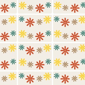 Wide Multicolor Daisy tile / medium