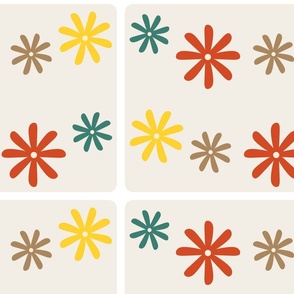 Wide Multicolor Daisy tile /  large