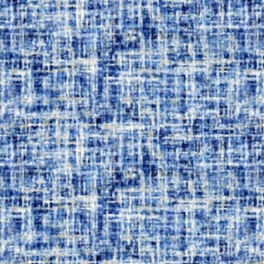 Faux Texture Woven Tweed Look, Sapphire Blue