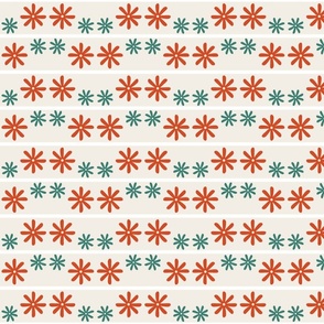 green and red daisy stripe/ small