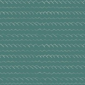SMALL - Stylized waves forming a zigzag line - icy rose on teal