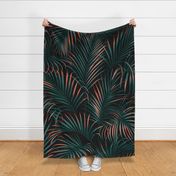 Boho Palms dark teal and terracotta