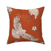 kea Cheeky Parrot – Red-orange  background