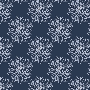 Outlined Chrysanthemums-