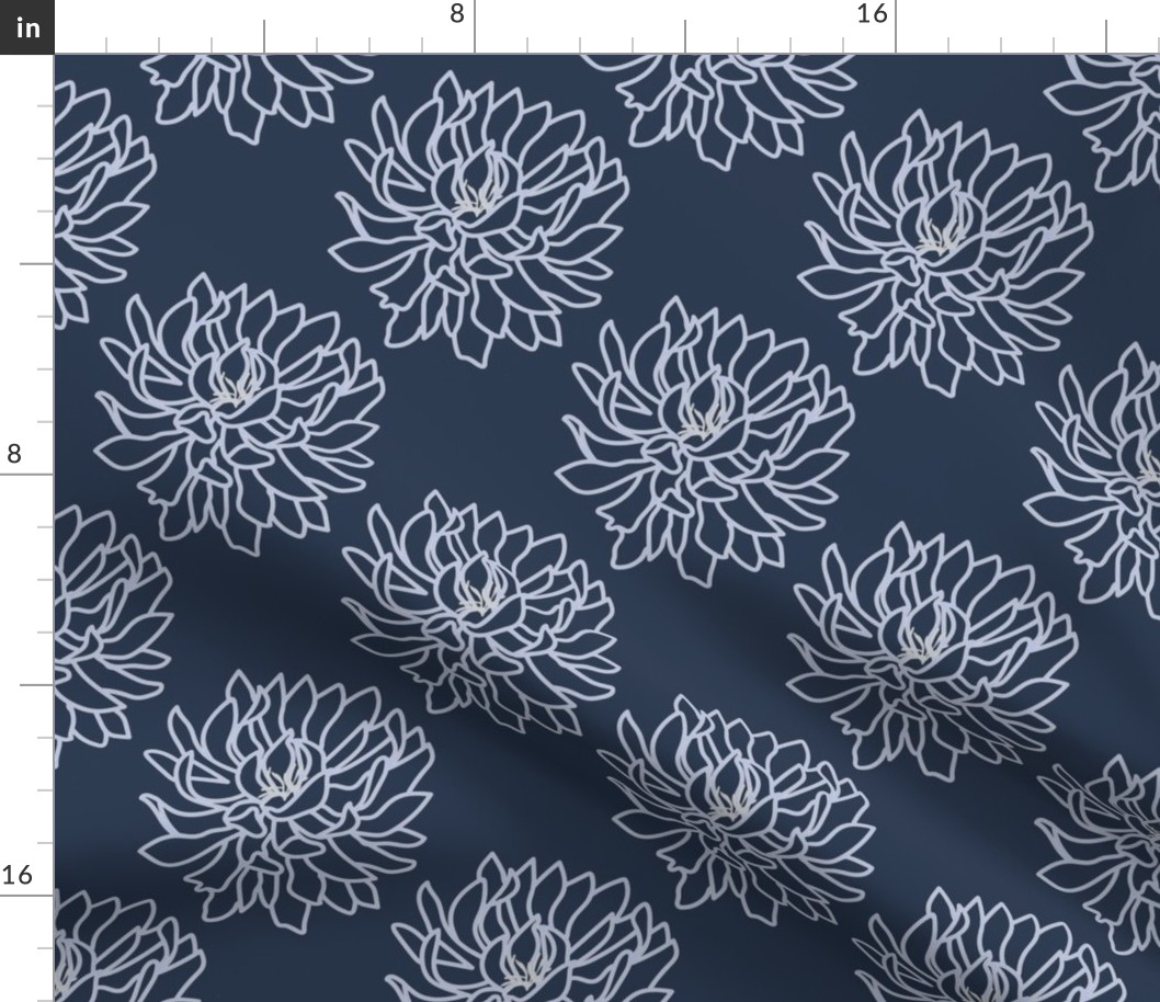 Outlined Chrysanthemums-