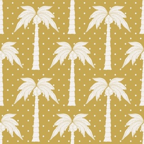 Large - Palm Cove - Palm Tree Block Print -  Sunshine Yellow 