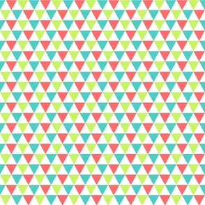 triangles lime turquoise pink and white