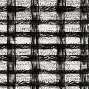 Woven Black and White Rectangles Textured Knitted Crocheted Yarn Rustic Modern Horizontal Vertical Wallpaper