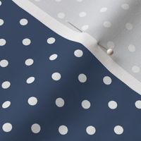 Simple Chic Navy Blue and white polka dots diagonal geometric dot blender - Small scale