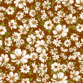 Ditsy Daisy on Brown