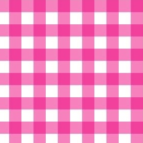 Gingham check bright pink - small 1/2