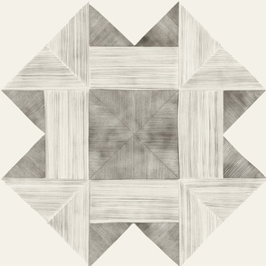 watercolor quilt - bone beige_ creamy white_ grey - detailed geometric