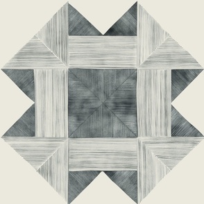 watercolor quilt - creamy white_ grey_ marble blue - detailed geometric