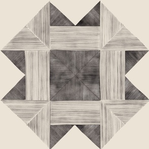 watercolor quilt - creamy white_ grey_ purple brown - detailed geometric