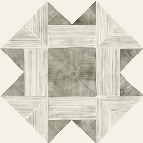 watercolor quilt - creamy white_ grey_ thistle green - detailed geometric