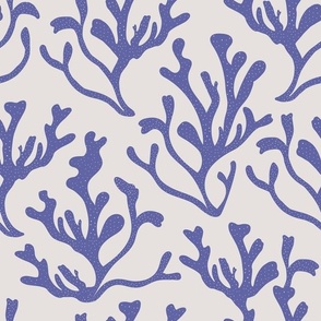 Cascade Cove Coral: Coastal Serenity in Periwinkle(shades of both denim blue and violet)