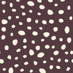 Dark Burgundy Polka Dots