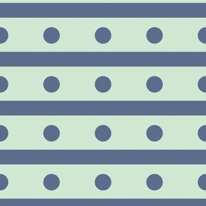 Mint Green and Blue Stripes and Dots