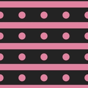 Dark Charcoal and Pink Stripes and Dots