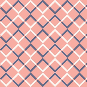 Peach and Blue Zig Zag Stripes