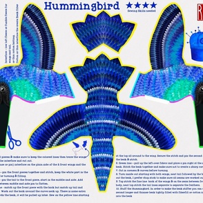 Hummingbird cut and sew blue
