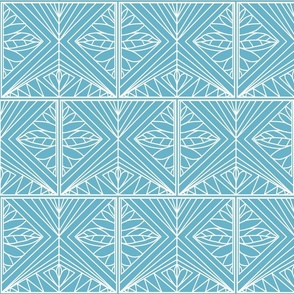 Coordinate abstract -Lost in my South Pacific Paradise-cream on light blue