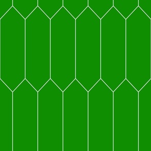 large Long Diamond Tiles cucumber green with white