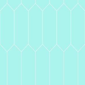 large Long Diamond Tiles light turquoise with white