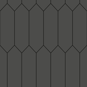 large Long Diamond Tiles gray with black