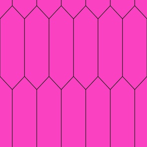 large Long Diamond Tiles hot pink with black