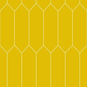large Long Diamond Tiles dijon yellow with white