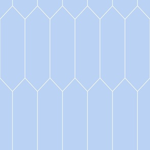 large Long Diamond Tiles pastel navy blue with white